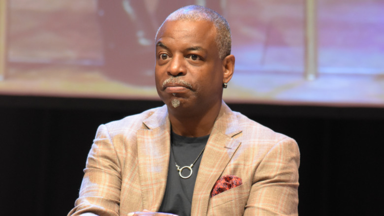 LeVar Burton wearing plaid blazer