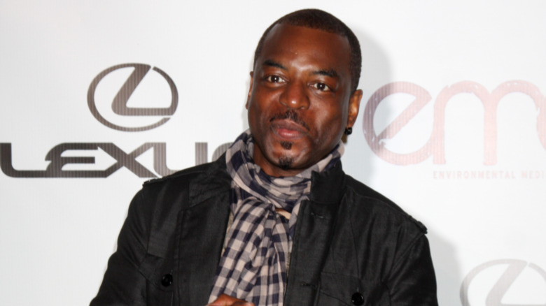 LeVar Burton wearing checked scarf