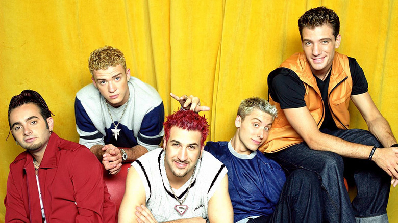*NSYNC in colorful outfits 