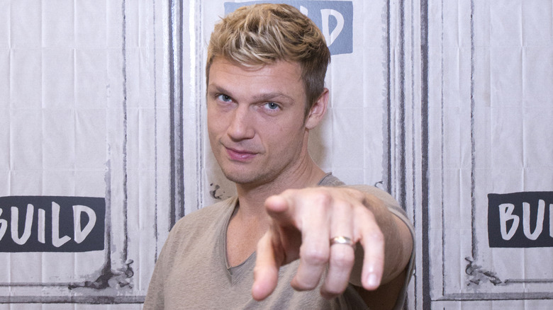 Nick Carter pointing