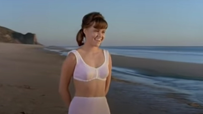 Sally Field on a beach in Gidget