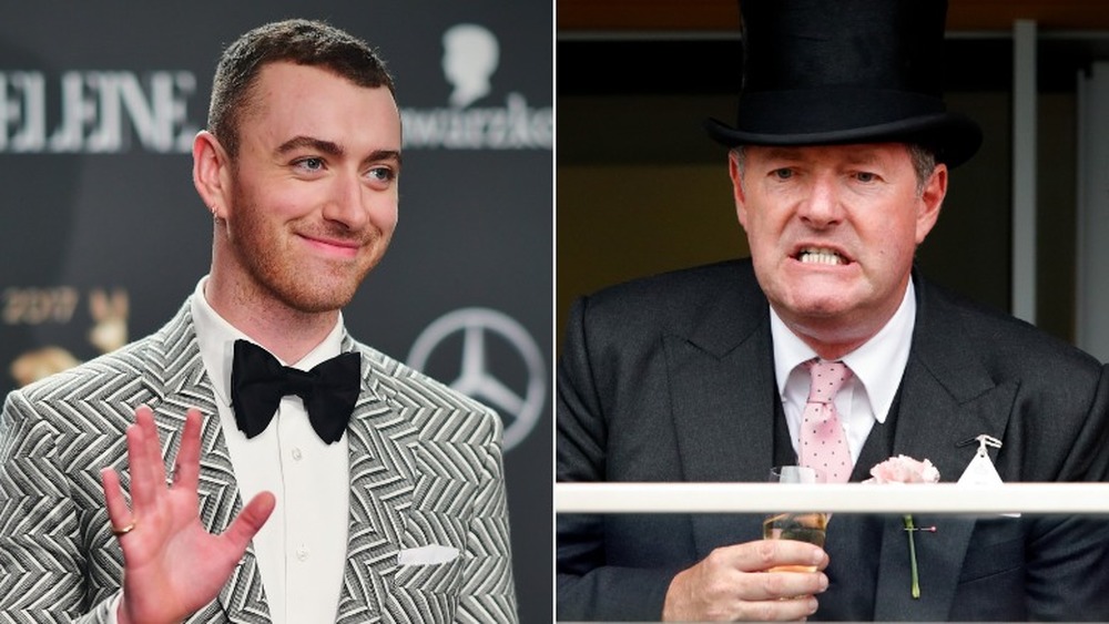 Sam Smith (left), Piers Morgan (right)