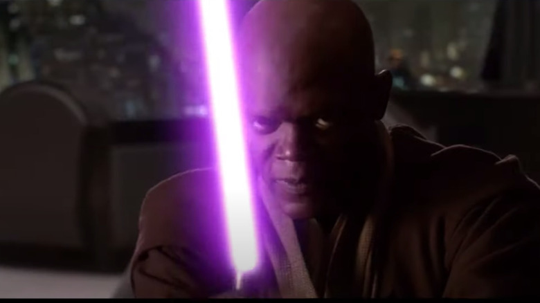 Samuel L. Jackson purple lightsaber Star Wars