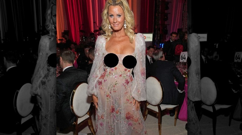 Sandra Lee wearing see-through dress