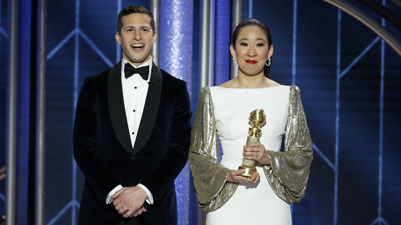 Andy Samberg, Sandra Oh hosting Golden Globes. 