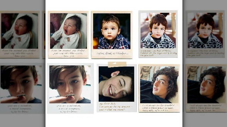 A collage of Sara Gilbert's son, Levi