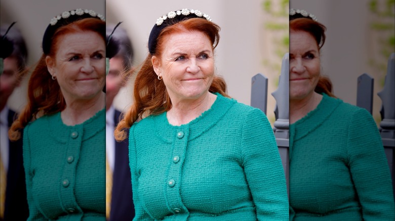 Sarah Ferguson wearing green