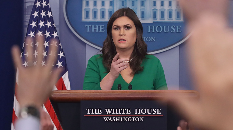 Sarah Huckabee Sanders green dress