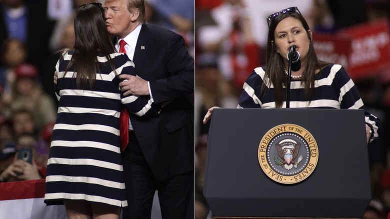 Sarah Huckabee Sanders stripe dress