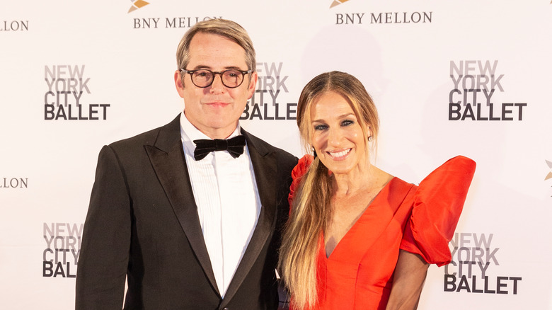 Sarah Jessica Parker and Matthew Broderick pose 