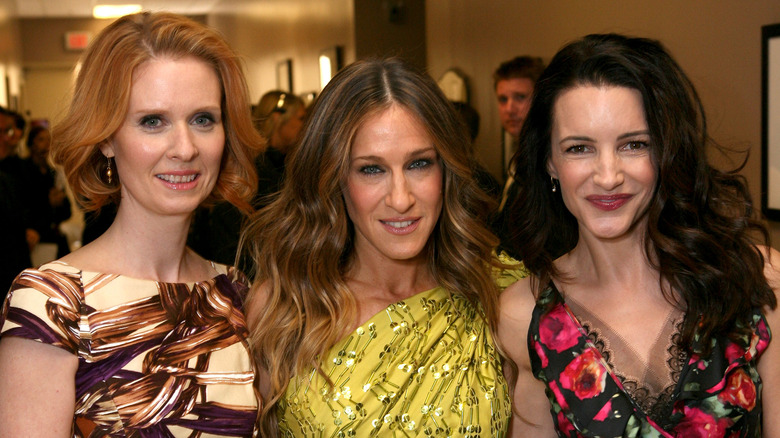 Sarah Jessica Parker, Kristin Davis, and Cynthia Nixon smiling