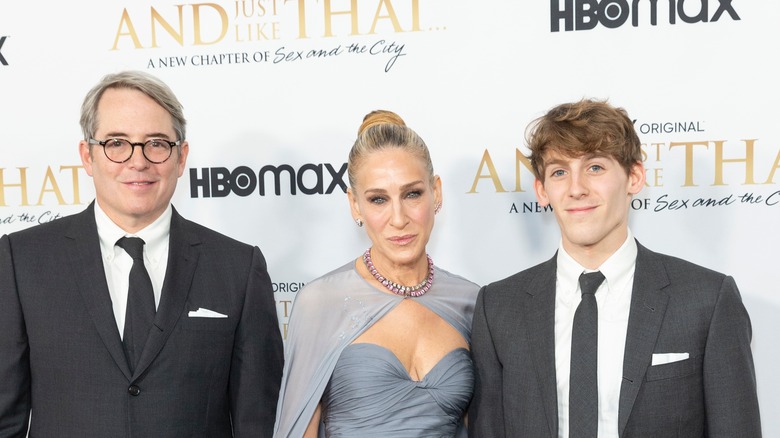 Matthew Broderick and Sarah Jessica Parker pose with James Wilkie.