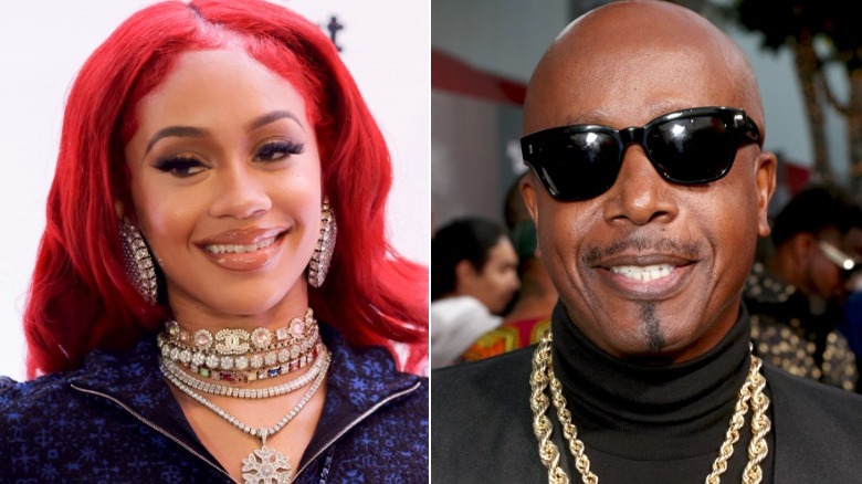 Split image of Saweetie and MC Hammer