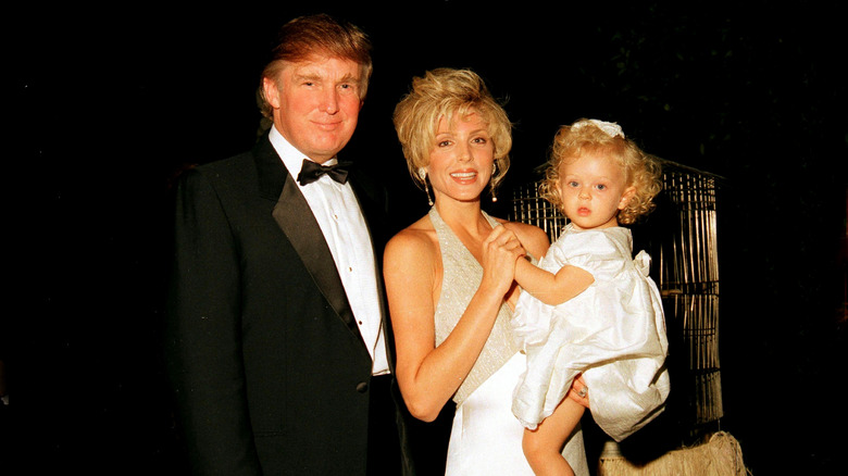 Donald Trump and Marla Maples pose with Tiffany