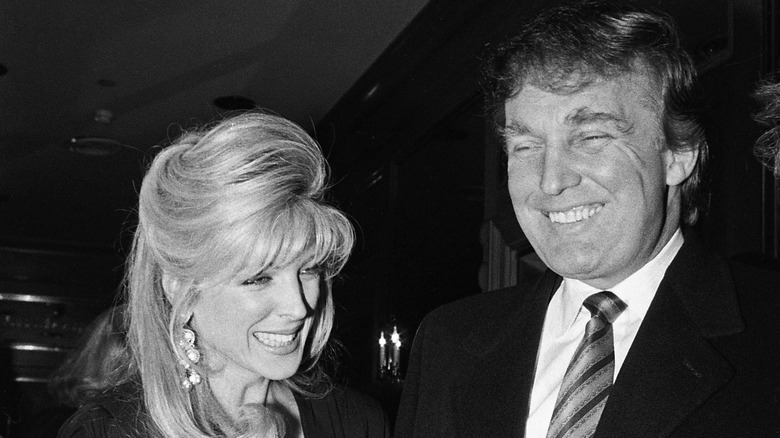 Marla Maples and Donald Trump laugh