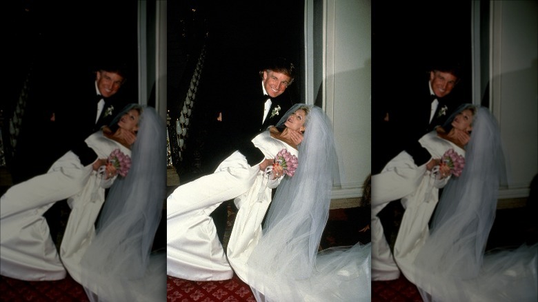 Donald Trump and Marla Maples on their wedding