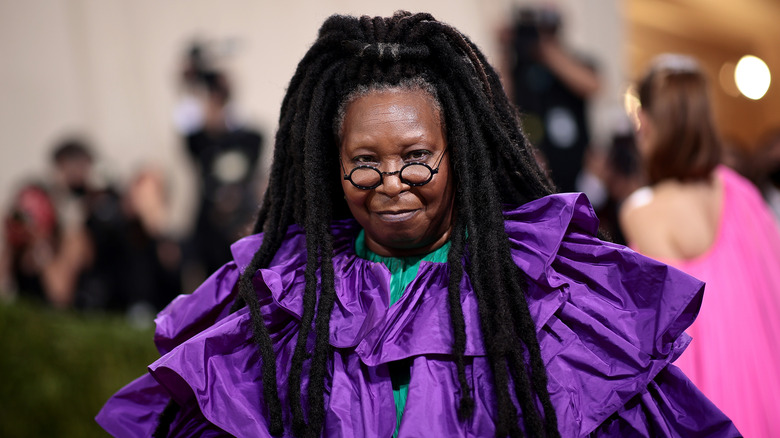 Whoopi Goldberg purple dress