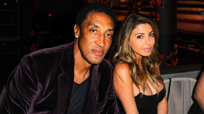 Scottie Pippen and Larsa Pippen sitting together at club