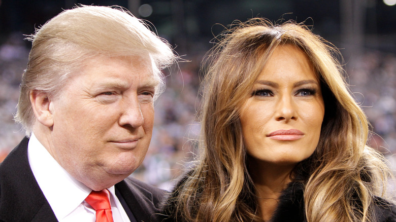 donald trump and melania trump posing