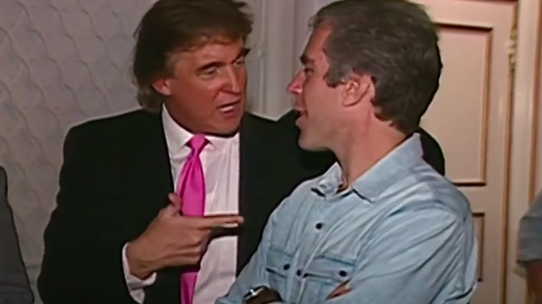 Jeffrey Epstein and Donald Trump talking
