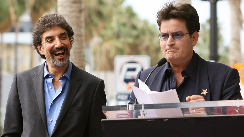 Charlie Sheen honors Chuck Lorre on the Hollywood Walk of Fame