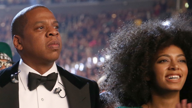 Jay-Z and Solange at the 2013 Grammys