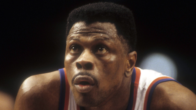 Patrick Ewing looking up