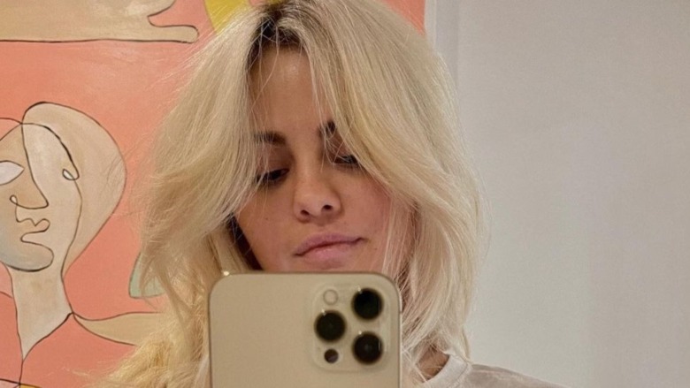 Selena Gomez shows off blonde hair with selfie