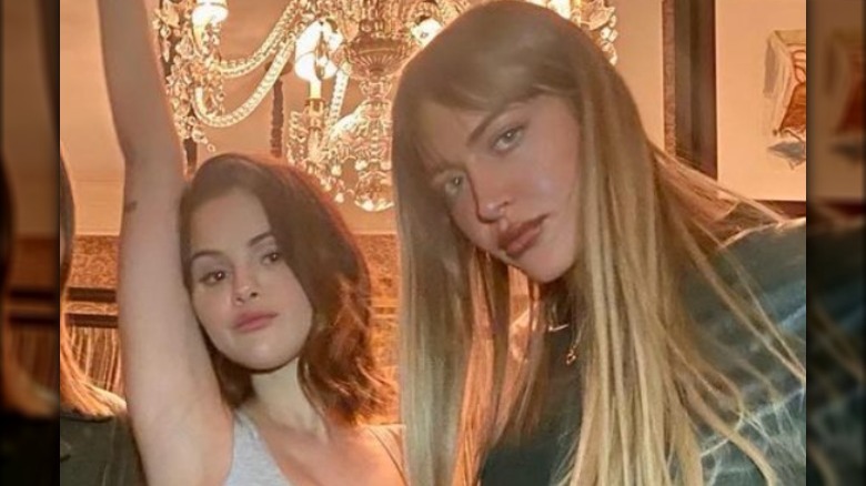 Selena Gomez and Simi Khadra pose