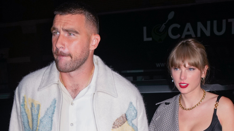 Travis Kelce and Taylor Swift at SNL