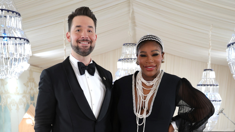 Serena Williams and Alexis Ohanian smiling Met Gala 2023