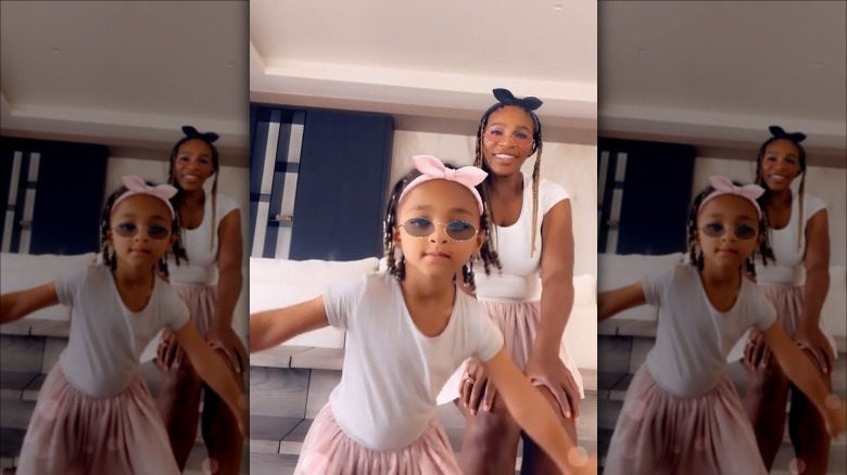 Olympia Ohanian and Serena Williams in an Instagram video