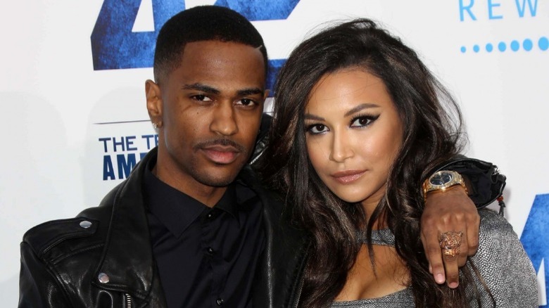 Big Sean with his arm around Naya Rivera