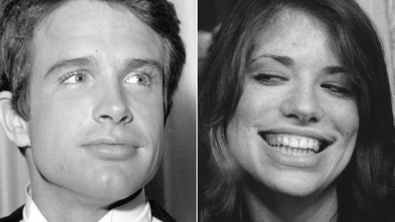 A split image of Warren Beatty and Carly Simon, both smiling