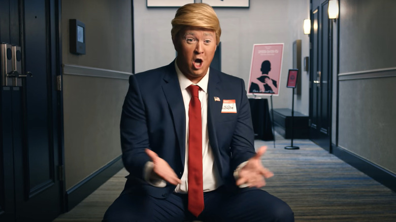 Shane Gillis as Donald Trump sitting at speed date