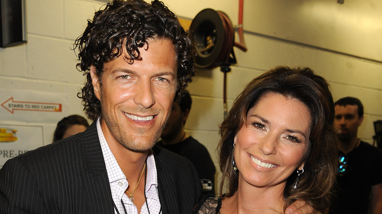 Shania Twain smiling with husband Frédéric Thébaud