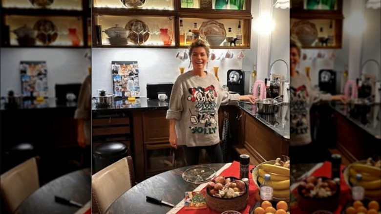 Shania Twain in the kitchen of her home in Switzerland