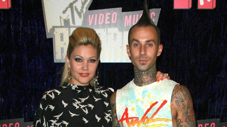 Shanna Moakler and Travis Barker on the red carpet