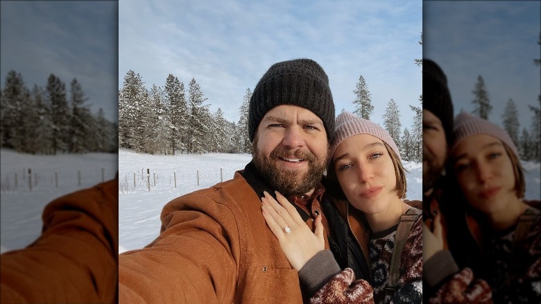 Jack Osbourne and Aree Gearhart showing off engagement ring