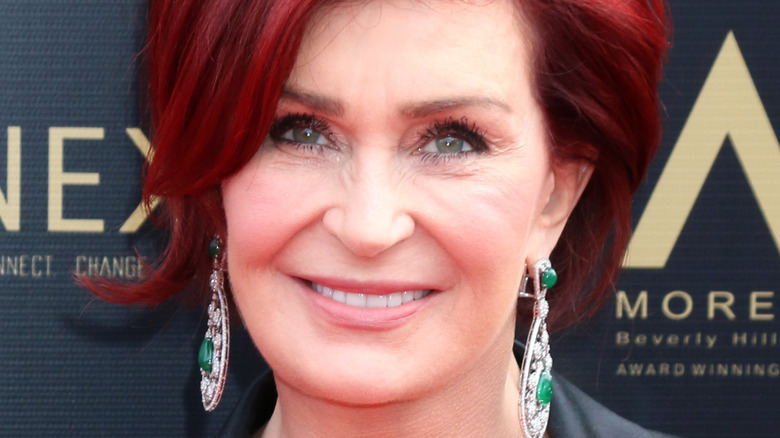 Sharon Osbourne with dyed red hair