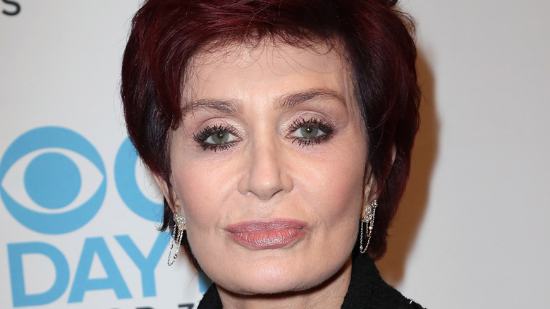 Sharon Osbourne pursing her lips