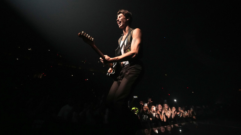 Shawn Mendes performing during the opening night of the "Wonder" world tour