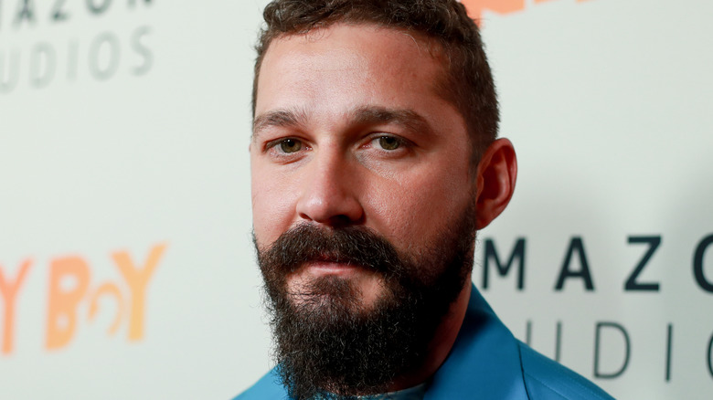 Shia LaBeouf looking at camera