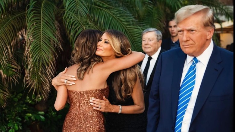 Alina Habba hugging Melania Trump