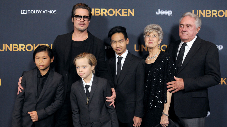 Brad Pitt with his family