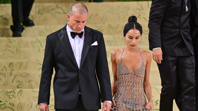 Channing Tatum and Zoe Kravitz wearing formalwear