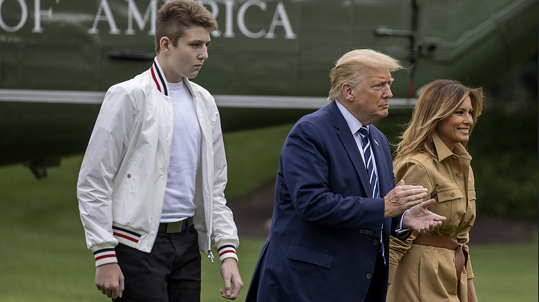 The Trump family walking