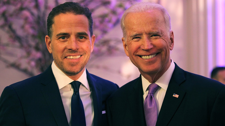 Hunter and Joe Biden smiling