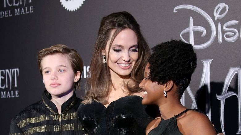 Angelina Jolie with Shiloh and Zahara