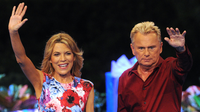 Vanna White, Pat Sajak waving